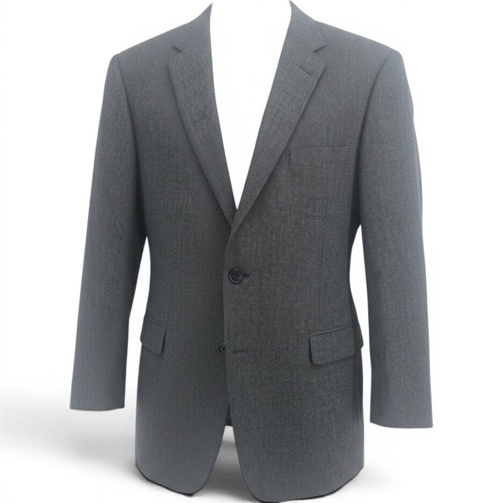Turnbury Sport Coat Mens 42R Classic Fit Charcoal Gray Textured Blazer EUC